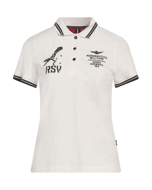 Aeronautica Militare White Polo Shirt