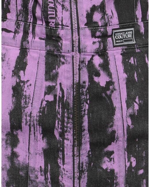 Versace Jeans Couture Purple Mini Dress Cotton, Elastane
