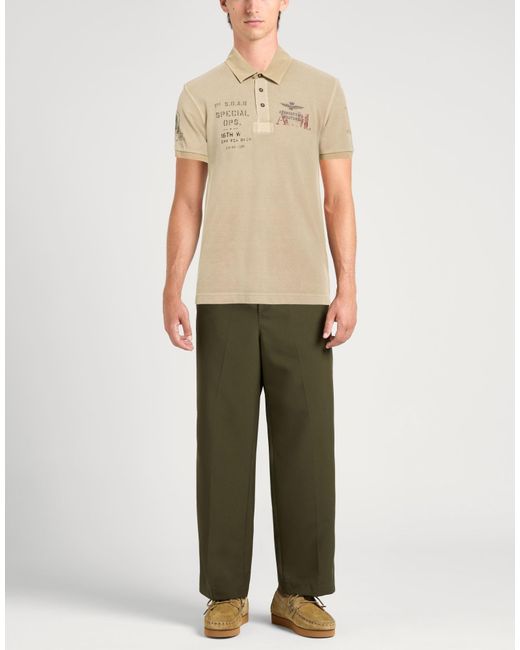 Aeronautica Militare Natural Sand Polo Shirt Cotton for men