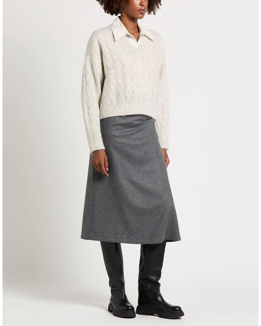 Brunello Cucinelli White Light Sweater Wool, Mohair Wool