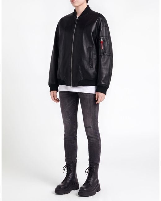 DSquared² Black Jacket Ovine Leather