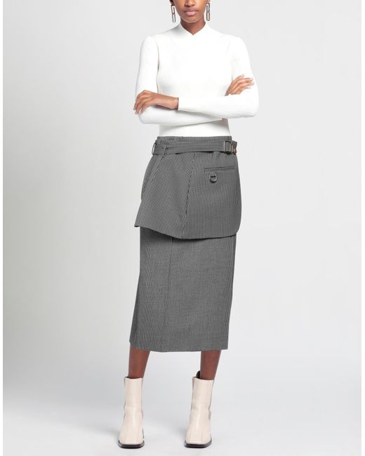 Fendi Gray Midi Skirt