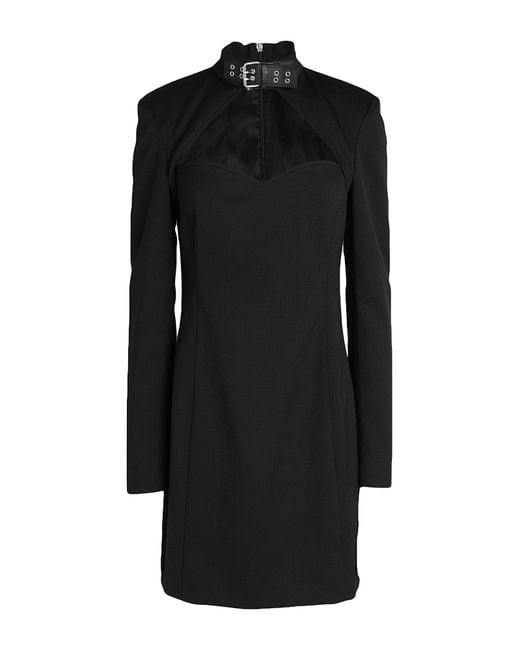 Moschino Black Mini Dress Polyester, Wool, Elastane