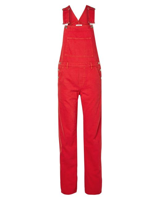 Red denim shop dungarees