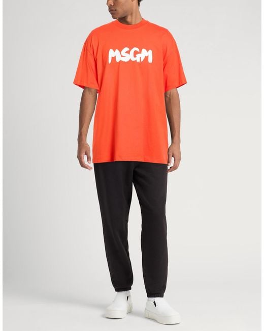 MSGM Orange T-Shirt for men