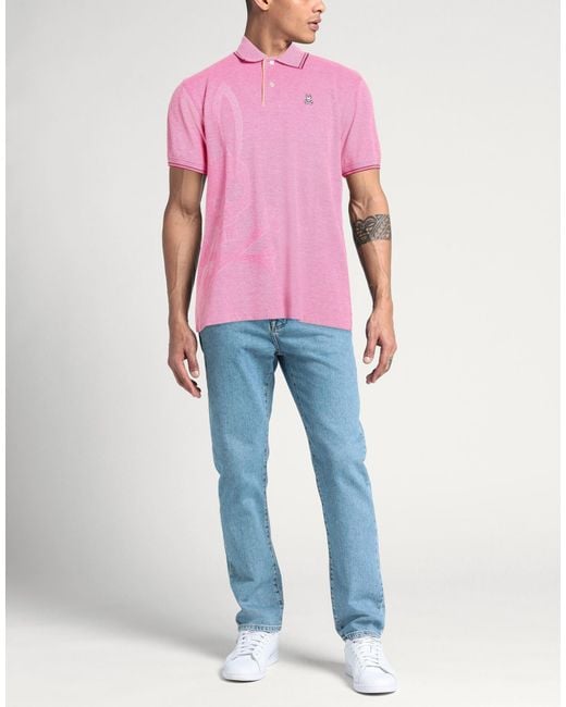 Psycho Bunny Pink Polo Shirt Cotton for men