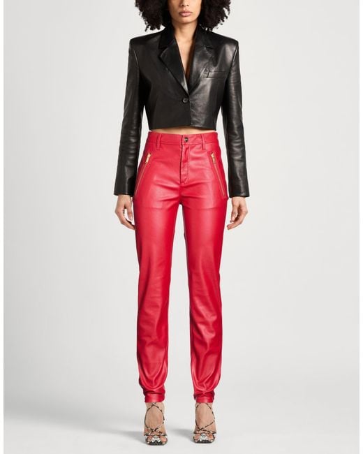 Iceberg Red Pants Polyester, Elastane, Polyurethane