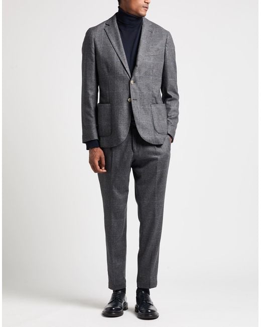Santaniello Gray Suit Wool, Polyamide, Acrylic, Cashmere, Elastane for men