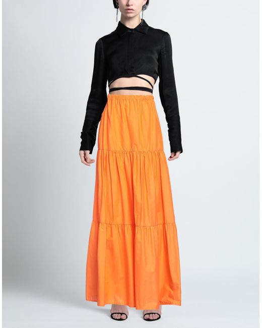 Pinko Orange Maxi Skirt