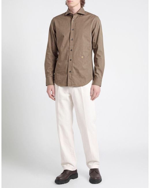 Jacob Cohen Brown Khaki Shirt Cotton for men