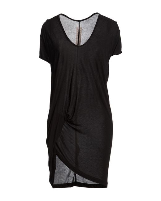 Rick Owens Black T-Shirt Viscose, Silk