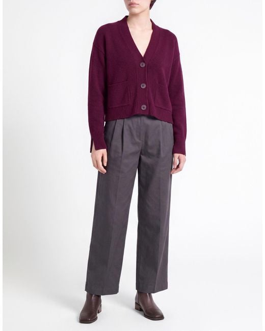 Alpha Studio Purple Cardigan Wool, Alpaca Wool, Polyamide