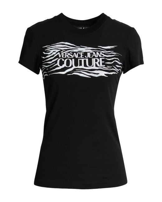 Versace Jeans Couture Black T-Shirt Cotton, Elastane