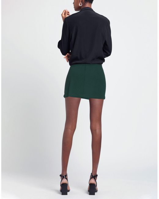 VIRNA DRÒ® Green Dark Mini Skirt Polyester, Polyurethane, Elastane