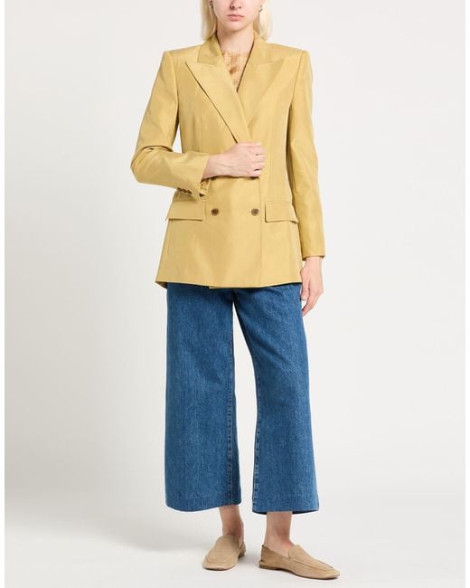 Alberta Ferretti Natural Blazer Silk