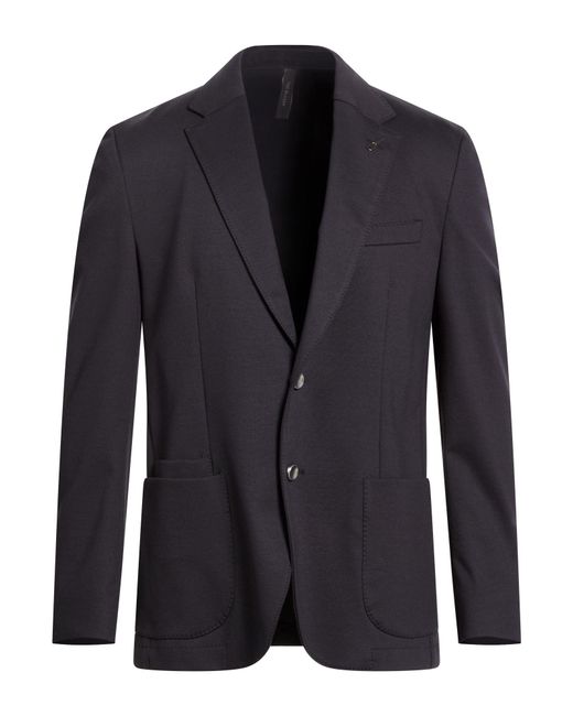Paoloni Blue Midnight Blazer Cotton, Polyamide, Elastane for men