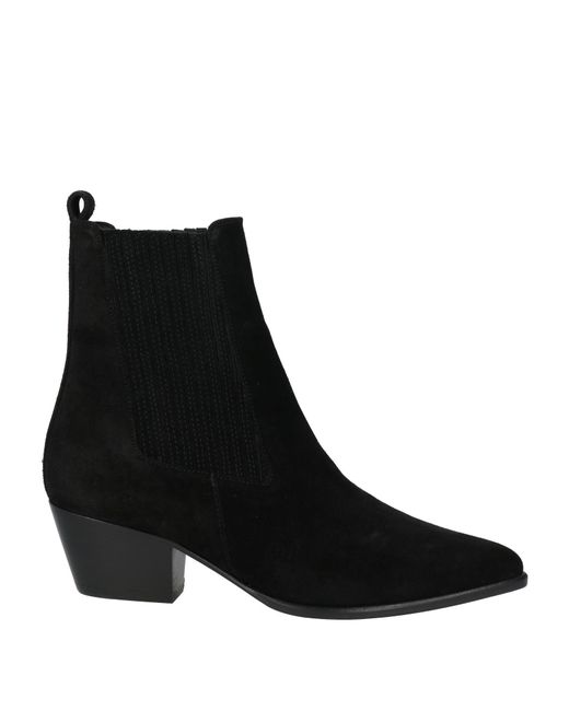 Sandro Black Ankle Boots Leather, Elastic Fibres