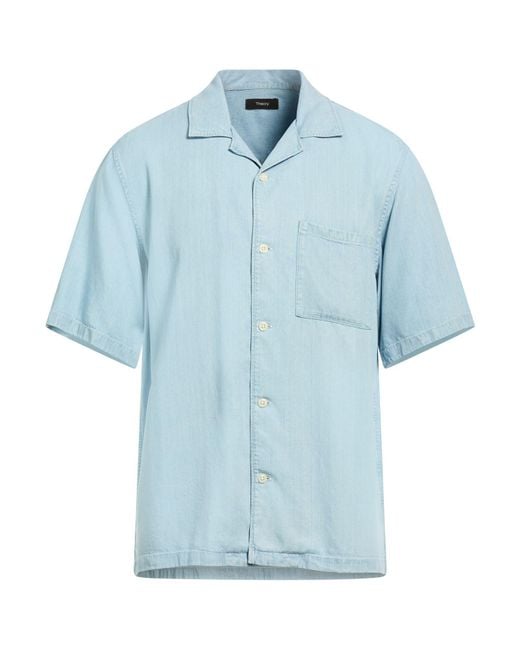 Theory Blue Denim Shirts for men