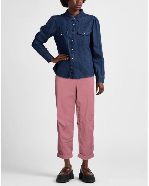 Pinko Red Antique Rose Pants Cotton, Elastane