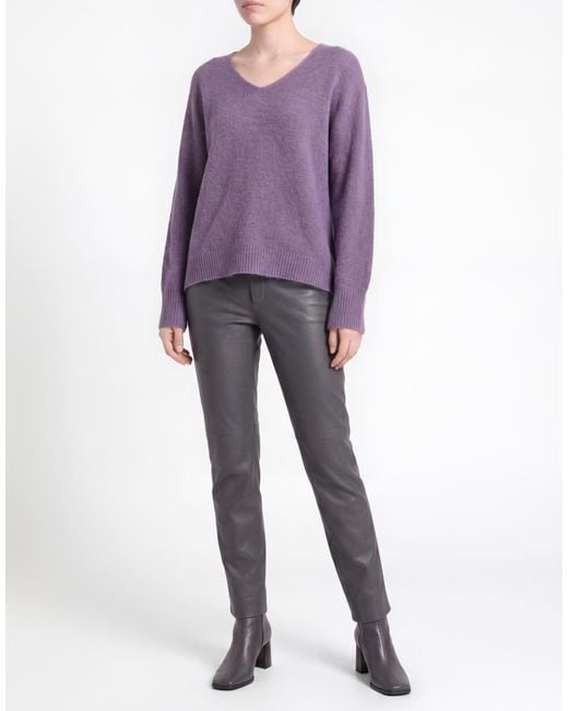 Luisa Cerano Purple Sweater Alpaca Wool, Polyamide, Wool, Elastane