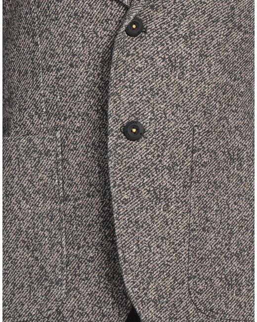 Manuel Ritz Gray Blazer Cotton, Elastane for men