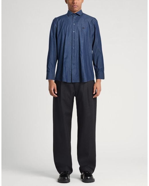 Etro Blue Denim Shirt Cotton for men