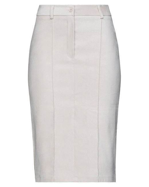 8pm White Midi Skirt Viscose, Elastane