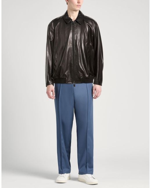 Emporio Armani Black Jacket Lambskin for men