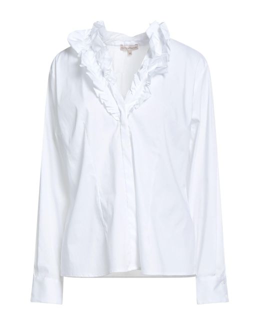 Camicettasnob Women's White Shirt Cotton, Polyamide, Elastane