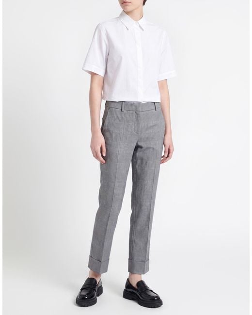 Slowear Gray Pants Linen, Viscose, Elastane