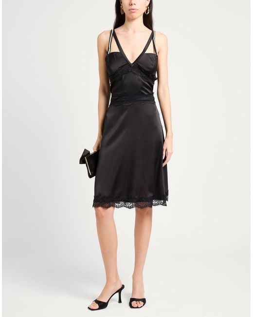 Gaelle Paris Black Midi Dress Polyester