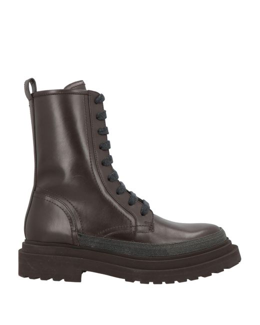 Brunello Cucinelli Brown Ankle Boots Leather