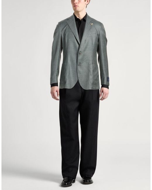 Tombolini Gray Blazer Virgin Wool, Silk, Linen for men