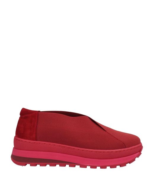 Daniele Ancarani Red Sneakers Textile Fibers, Soft Leather