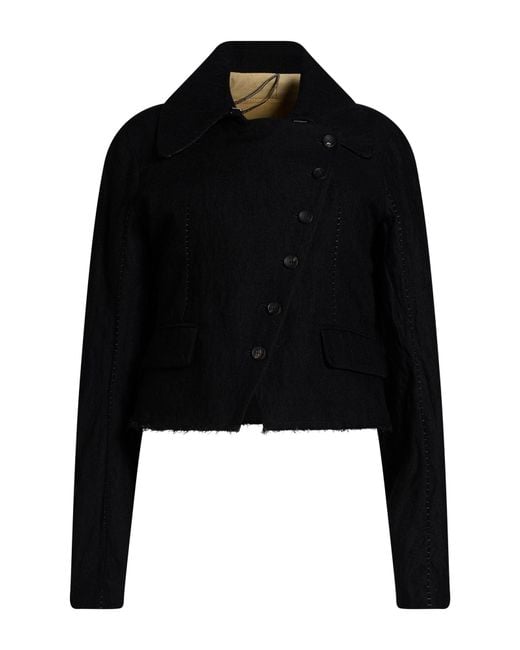 Masnada Black Jacket Virgin Wool, Cotton, Metal