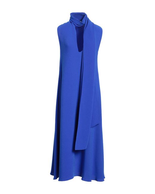 Ferragamo Blue Midi Dress Polyester