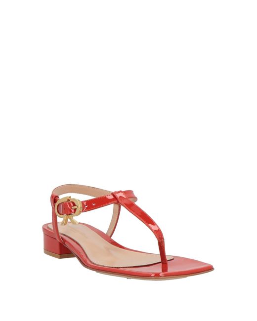 Gianvito Rossi Red Thong Sandal Leather