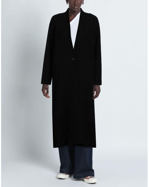 Isabel Benenato Black Overcoat & Trench Coat