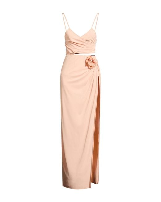 Amen White Blush Maxi Dress Acetate, Polyamide, Elastane