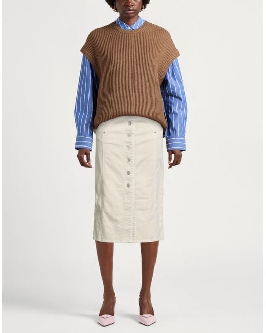 Isabel Marant Natural Light Denim Skirt Cotton, Hemp