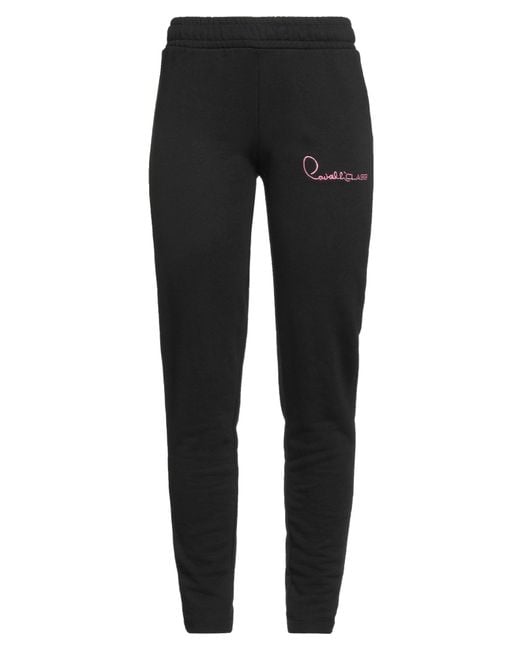 Roberto Cavalli Black Pants Cotton, Polyester