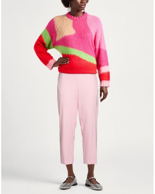 Ottod'Ame Pink Pants Polyester, Viscose, Elastane