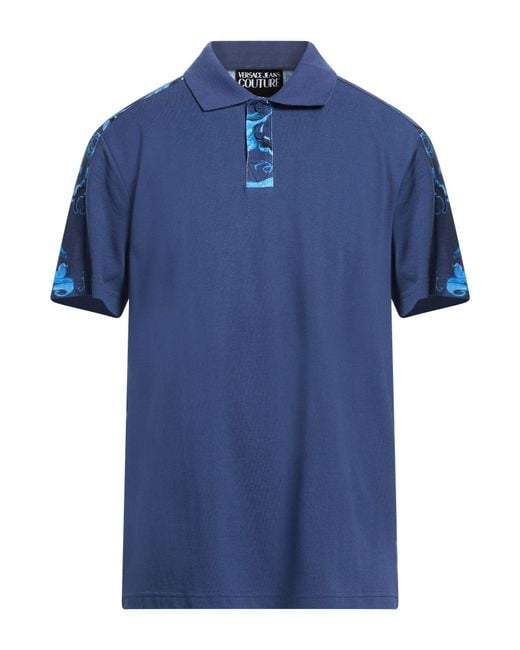 Versace Jeans Couture Blue Polo Shirt Cotton for men