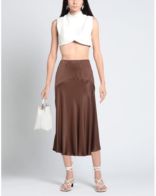 MÊME ROAD Brown Midi Skirt Viscose