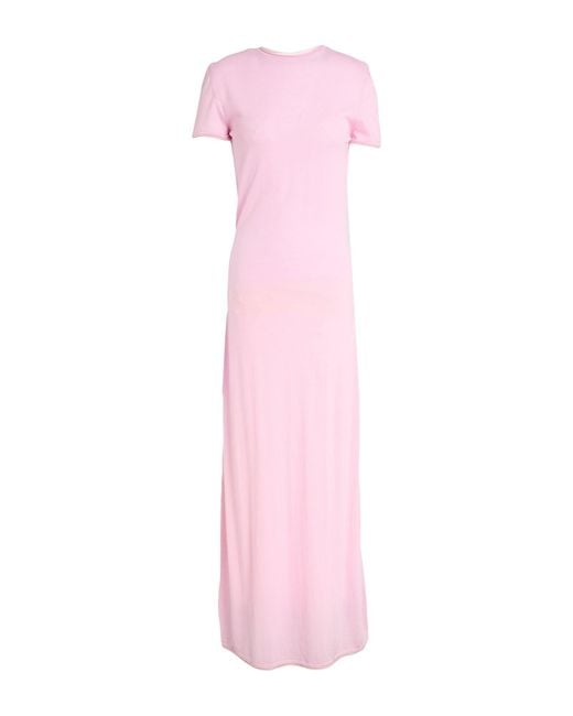 Ferragamo Pink Maxi Dress Wool, Polyamide