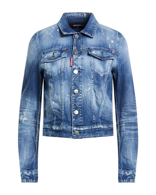 DSquared² Blue Denim Outerwear Cotton, Elastane