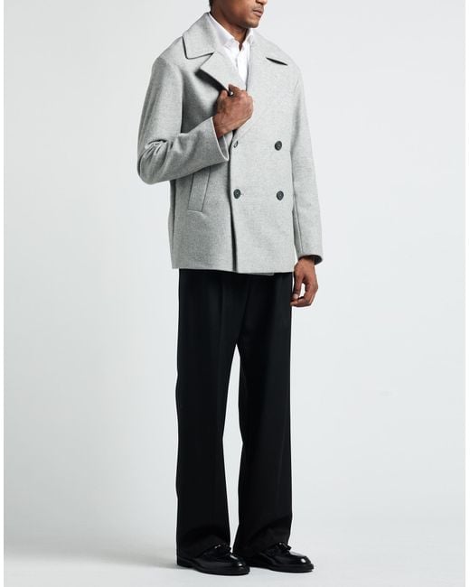 Hevò Gray Light Coat Virgin Wool, Polyamide for men