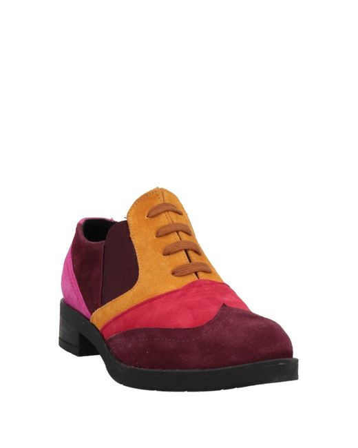 Daniele Ancarani Red Lace-up Shoes