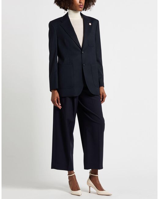Lardini Black Midnight Blazer Wool, Elastane