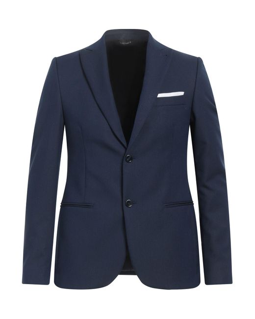 Daniele Alessandrini Blue Daniele Alessandrini Blazer Polyester, Viscose, Elastane for men